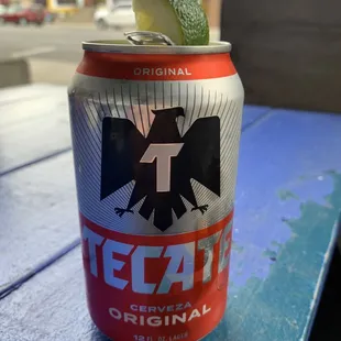 Tecate with salt and lime