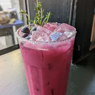 Blueberry and (vegan) cream margarita, 2023 Margarita Week