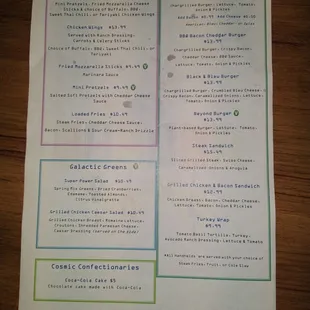 Food menu
