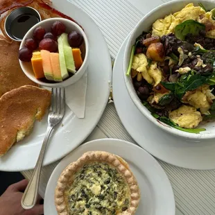 Galaxy Breakfast Bowl Pancake Breakfast Homemade Quiche (Spinach and Feta)