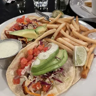 Shrimp tacos were delicious.