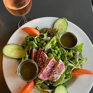 Asian Seared Tuna Salad &amp; rose