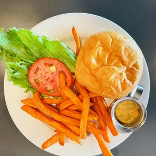 Zocalo Burger* with Sweet Potato Fries ~ Galaxy Cafe South Austin