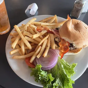 Burger and fries.