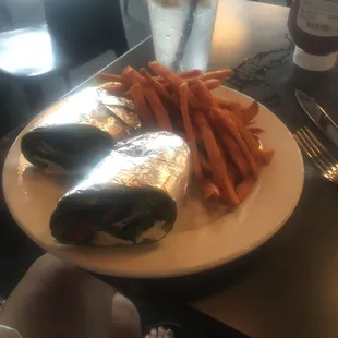 Portabella Mushroom Wrap Sweet Potato Fries
