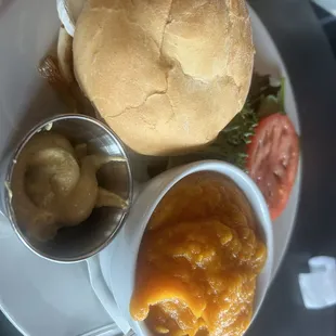 Brie Burger* with side
