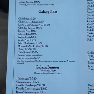 menu