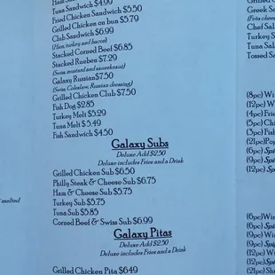 menu
