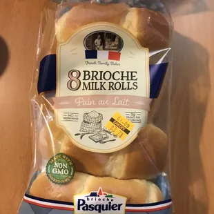 a bag of brioche and milk rolls