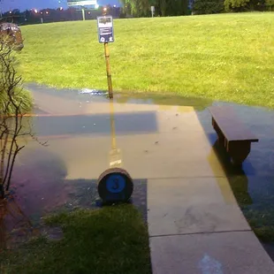 Hole 3 flooded out after a rain storm. You&apos;d think somebody would have inspected the course before charging me $16 to play it.