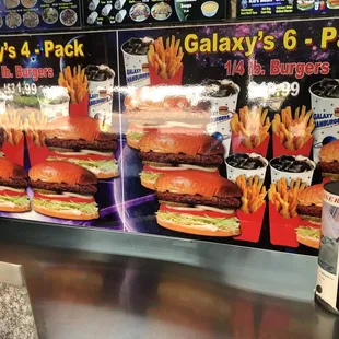 the menu of a fast food restaurant
