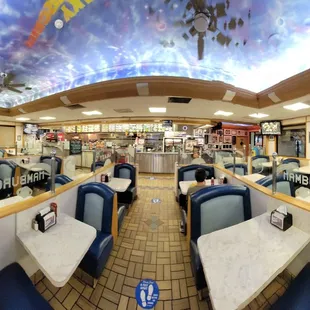 Galaxy Burger Ontario California has a huge menu for great breakfast lunch and dinner meals! Super nice restaurant area!