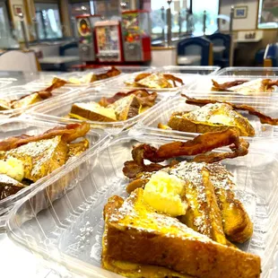 french toast with butter and syrup
