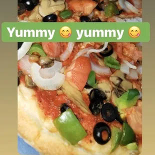 Veggie pizza hold the cheese.