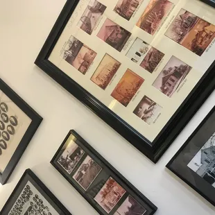 Old photos displayed on the wall in second dining room.