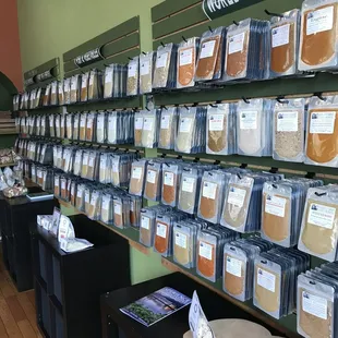 a wall of spices