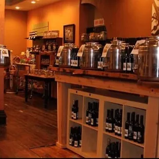 The store has tons of spice blends, infused olive oils, and balsamic vinegar- And you can sample it all!