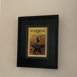 Framed playbill (the photo doesn't capture how great it is in person)