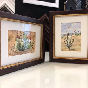 MINIATURE PAINTINGS 4x5 inch custom frame.