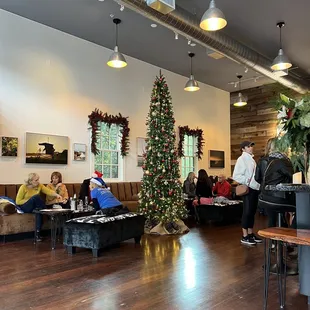 Inside during the holidays