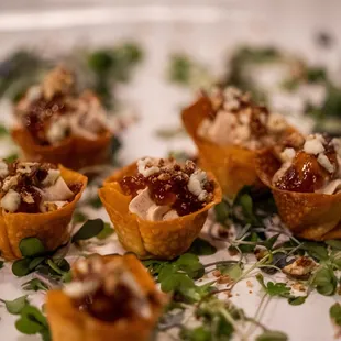 a platter of appetizers