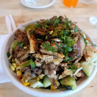 Chicken Shwarma Plate Baba Ganosh