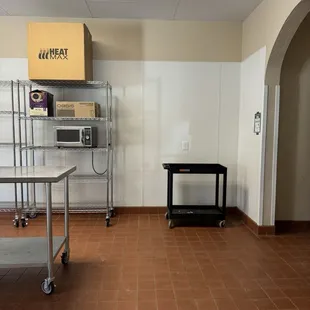 Kitchen area (no where to cook, bring food prepared).