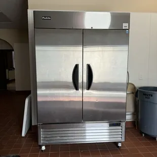 Refrigerator in kitchen