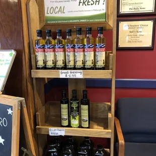 Olive oil and Greek dressing for sale