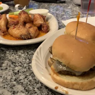 Mango habanero wings and sliders