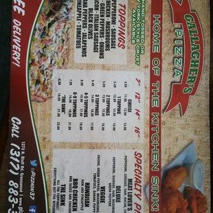 menu