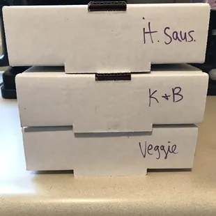 Boxes were labeled