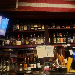 a television in the bar