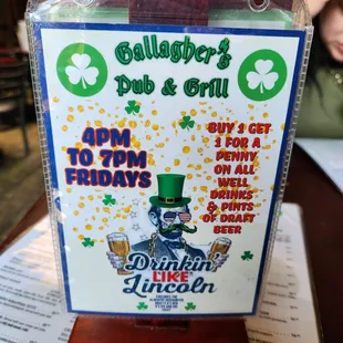 a sign for a drink