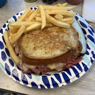Galleria Deli Reuben with fries!