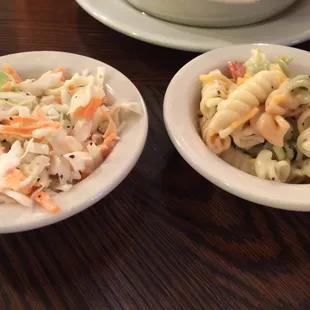 Coleslaw and pasta salad