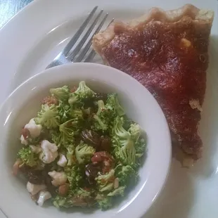 Quiche and broccoli cauliflower salad, winning combo for lunch today!