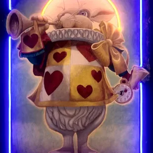 The White Rabbit, neon art, by William B. Crowell