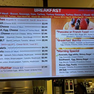 Breakfast menu update