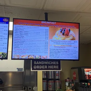 Breakfast menu