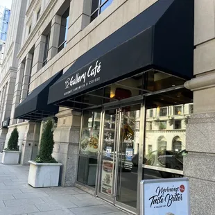 the entrance to the restaurant