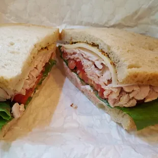 Carved turkey on sourdough