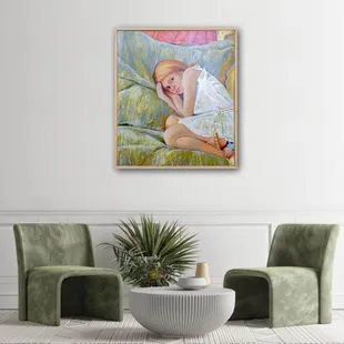 Julia Lambright, Ask Alice, egg tempera on panel, 2023