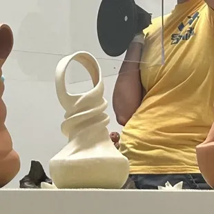 New ceramic sculptures by Kelly Frye. The mica in the clay adds a shine to the vessels.