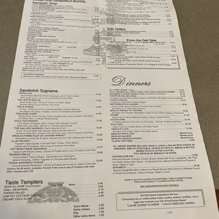 menu