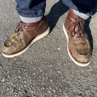 Repaired Redwing boots
