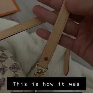 How the strap came originally with the rivets, he said he could mimic it and it wouldn't be noticeably different