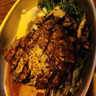 16oz Ribeye steak...the sauce was absolutely delicious!