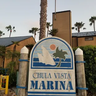 the entrance to the marina