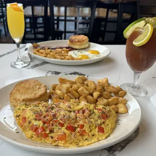 Seafood Omelette and Cajun Breakfast